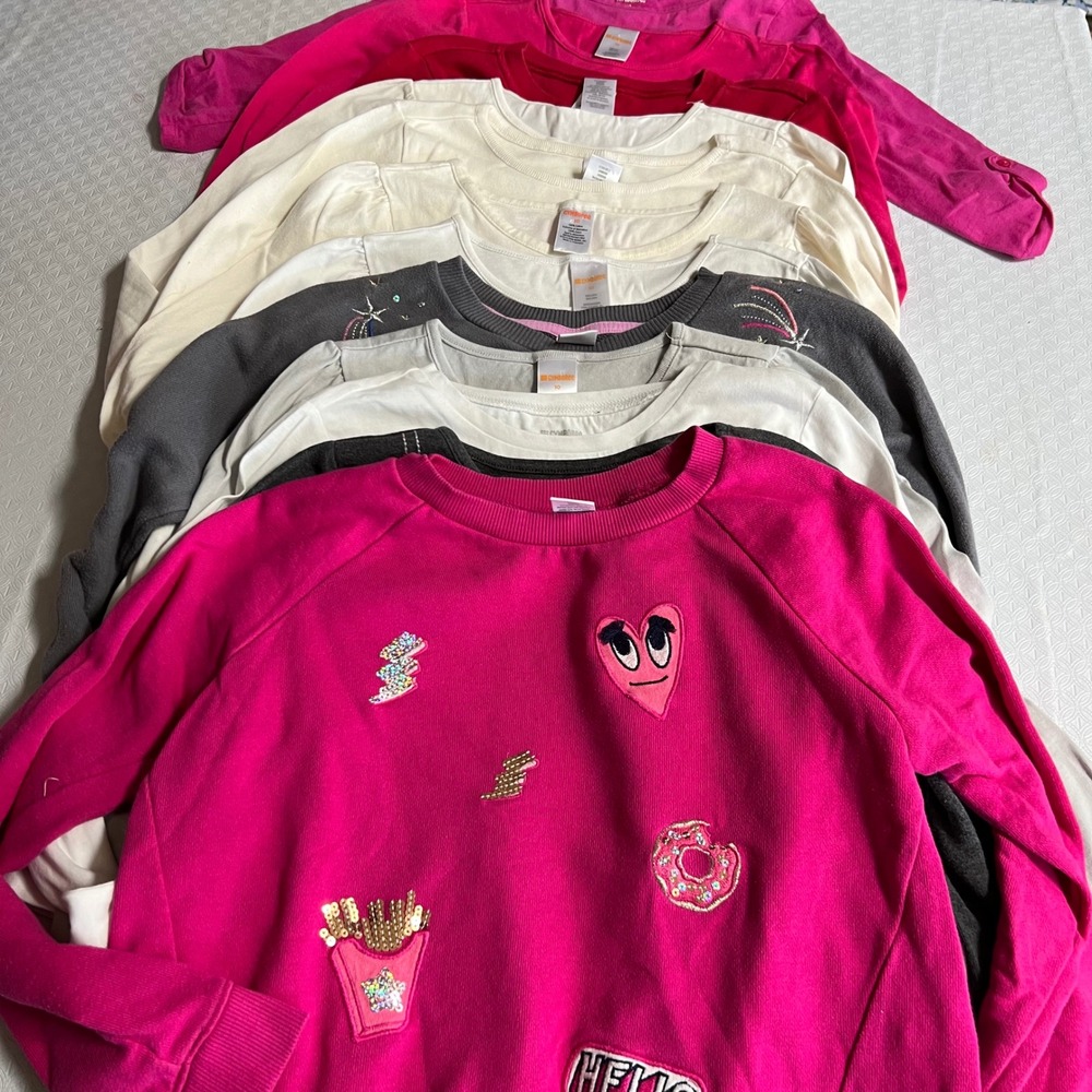 Gymboree Girls Size 10 Long Sleeve Graphic Tops Sweatshirt Bundle 12pc Pink Red